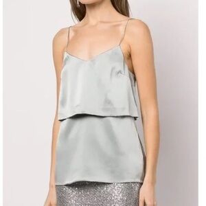 $450 NWOT St. John Silk Charmeuse Double Layer Camisole Top Sz X-Large XL